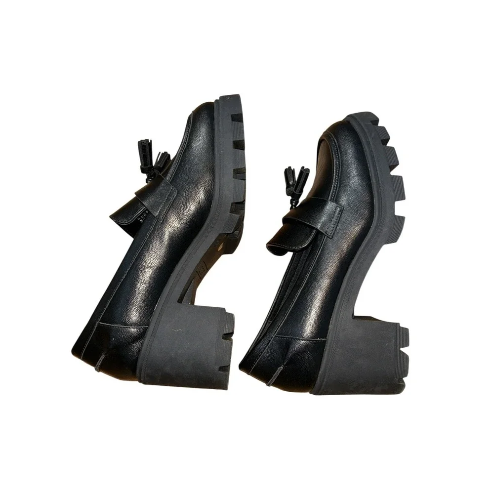 Chunky Heel Loafers Black y2k 9.5‎ A.N.A. Penny Goth Whimsigoth Academia Witchy